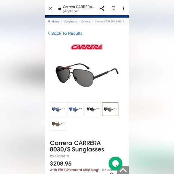 Carrera Sunglasses 8030/S Black with Red Accents - Picture 2 of 6